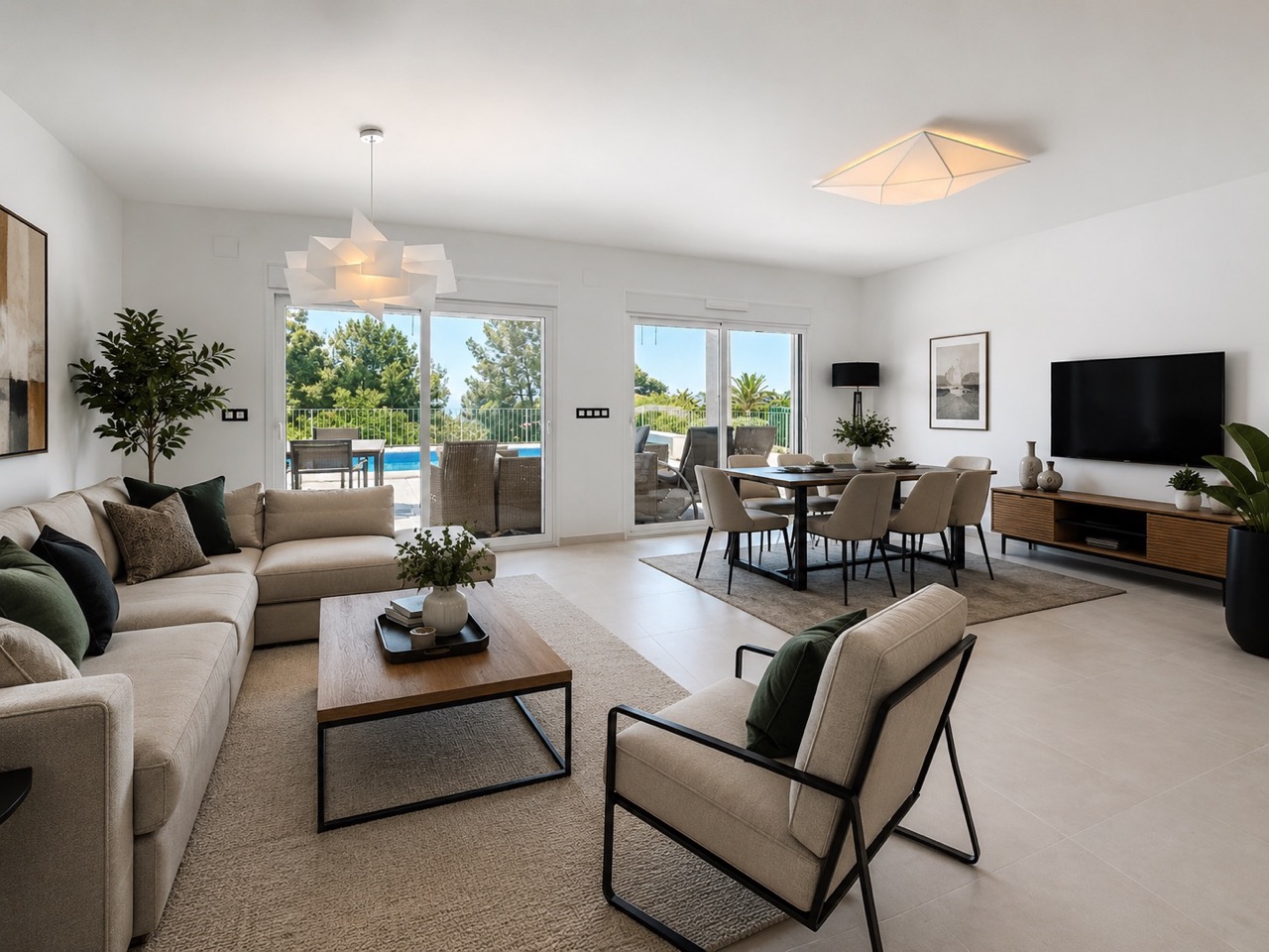 Preciosa villa de 3 habitaciones con vistas al mar y piscina climatizada, Moraira